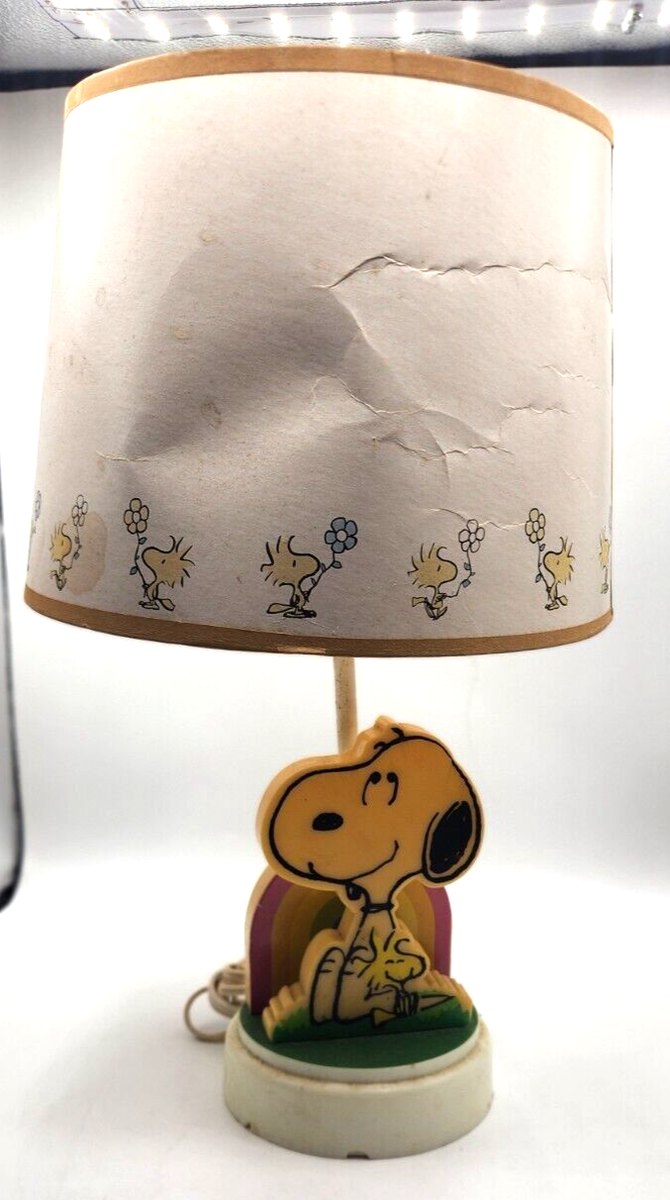 アンティーク　スヌーピーランプ Peanuts Snoopy Woodstock Stand Light Table Lamp Limited