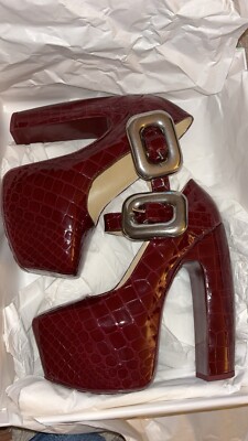 Bottega Veneta Mostra Croc-Effect Leather Platform Pumps UK - Main Image