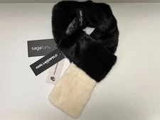 KARL LAGERFELD PARIS  100% REAL MINK FUR  Pull-Through Scarf 30''L x 4.5"W