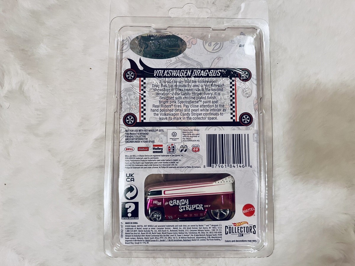 Hot Wheels 2021 RLC Exclusive Volkswagen VW Drag Bus Candy Striper