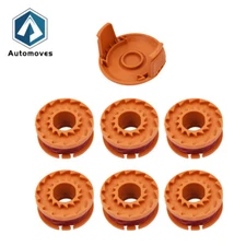 6 Pack Spool Line Replacement For WORX WA0010 With 1 Pack Spool Cap Cover