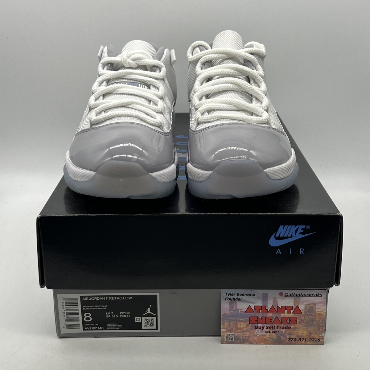 Size 8 - Air Jordan 11 Retro Low Cement Grey Leather White (AV2187
