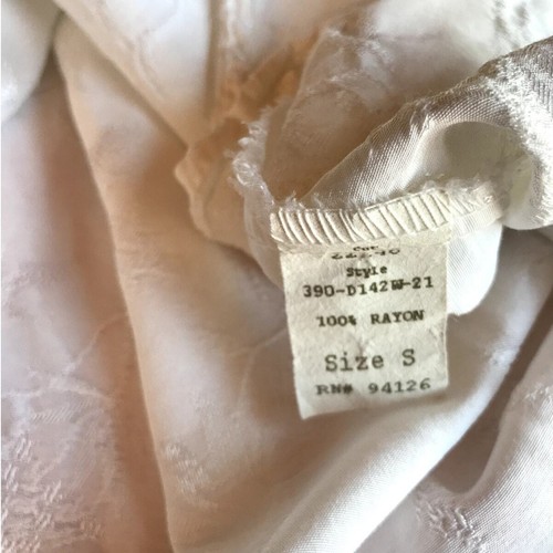 CP Shades VTG White Floral Jacquard Rayon Button Up Shirt size S - Picture 6 of 9