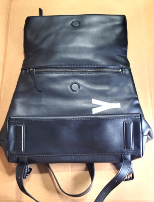 DKNY Black Tilly Medium Logo Foldover Bag Backpack NEW Without Tags
