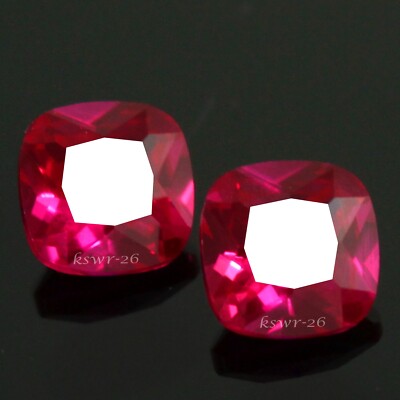 Natural Certified Myanmar Pigeon Blood Red Ruby 7.00 MM Cushion Pair Gemstone
