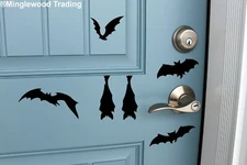 Sheet Set of 6 Bats Vinyl Stickers - Halloween Spooky - V1 Die Cut Decals