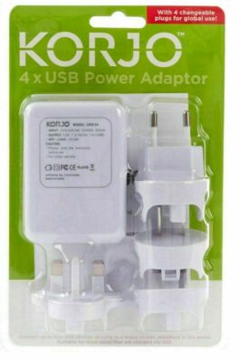 Universal International Travel Plug 4 USB Power Adapter Type C Worldwide Charger