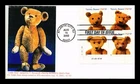 DR JIM STAMPS US COVER TEDDY BEARS FIRST DAY ISSUE PLATE BLOCK
