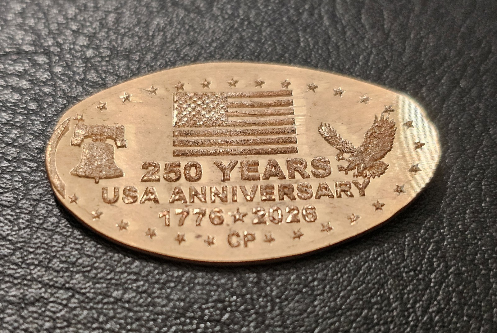 250 Year USA Anniversary, Smashed, Pressed, Elongated Penny