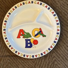 Vintage Melamine ABC Divided Children Toddler Plates Parenting