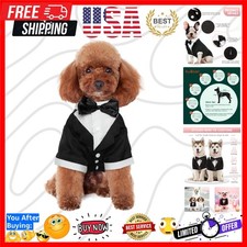 Dog Tuxedo, Formal Dog Costume with Bow Tie Pet Wedding Suit Party Birthday O...