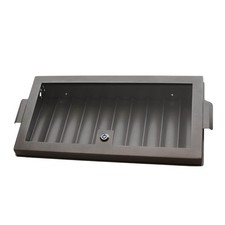 Metal Poker Chip Tray with Locking Cover - 10 Rows Holds 600 Chips