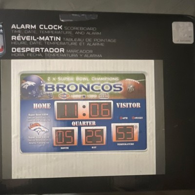 Denver Broncos NFL Blue Orange Alarm Clock Football Fan Souvenir