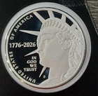 2026-S SILVER PROOF HALF DOLLAR ENDURING LIBERTY FROM SILVER PROOF SET 1776-2026