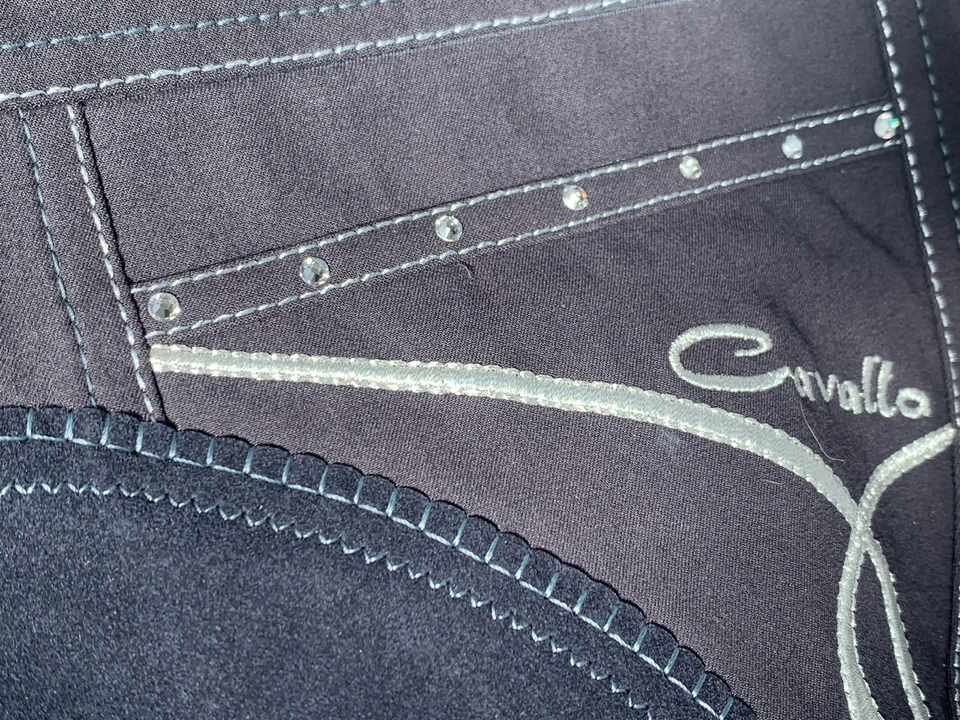 Cavallo Reithose Corvina Gr. 84 NEU Vollbesatz Lederimitat (Gr. 36 Lang!) Strass - Bild 3 von 4