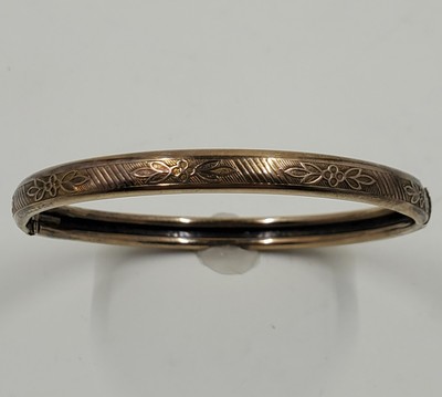 Antique Baby Bangle Bracelet 1/20 10K Gold Filled Floral Engraved