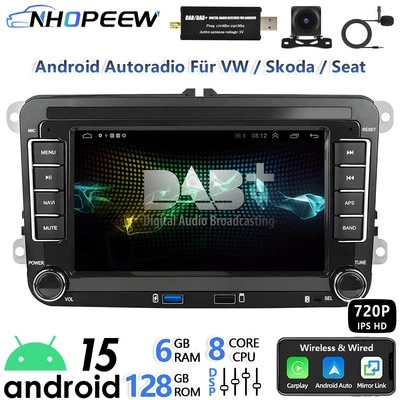 Für Skoda Superb II Kombi 3T 2008-13 DAB+ 6+128G Carplay Autoradio GPS WiFi FM - Bild 1 von 4