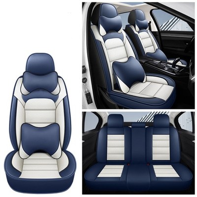 5-Passenger Car Seat Covers Full Set With Headrest & Lumbar Pillows Front & Rear