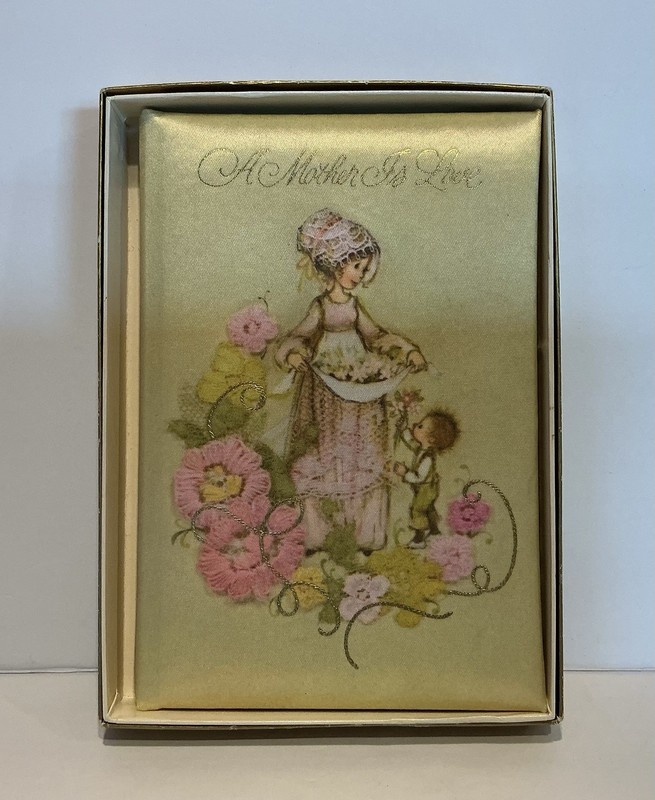 Vintage Hallmark “A Mother Is Love” MCM 1972 Satin Book Holly Hobbie Unused