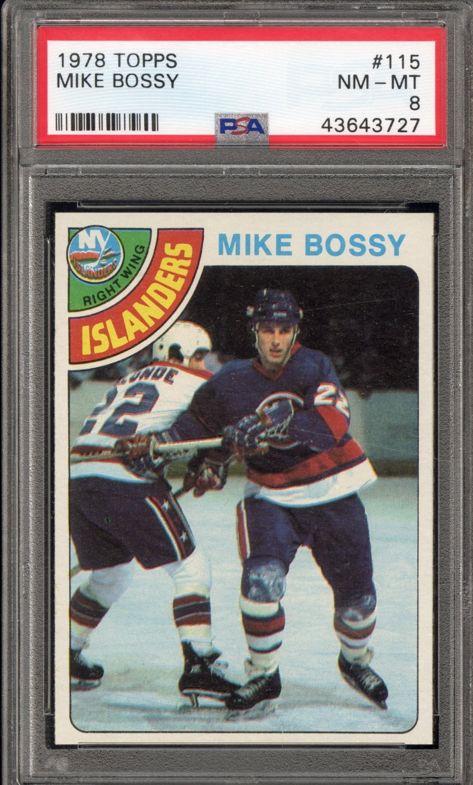 1978 Topps #115 Mike Bossy RC  PSA NM-MT 8 New York Islanders  CENTERED  VSCARDS
