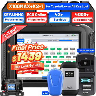 2026 XTOOL X100MAX+KS1+KC501 IMMO Key Programmer Diagnostic Tool ECU Programming