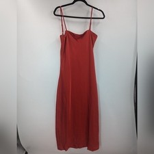 NWT LULU'S Dress Womens Small Sm S Red Satiny Lace Up Back Midi