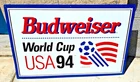 🔥 VINTAGE 94 FIFA Soccer World Cup USA  Official Budweiser  Tin Sign Bar RARE🔥