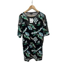 NWT Zara Floral Mesh Black Mini Dress S