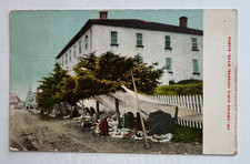 1912 AK Postcard Sitka Alaska Eskimo Curio Vendors street scene vintage