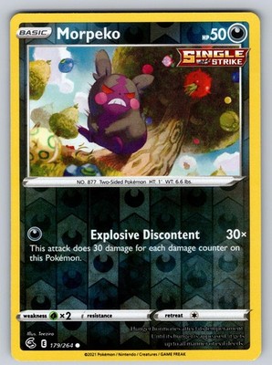Morpeko 179/264 Reverse Holo Common Fusion Strike Pokemon NM - LP