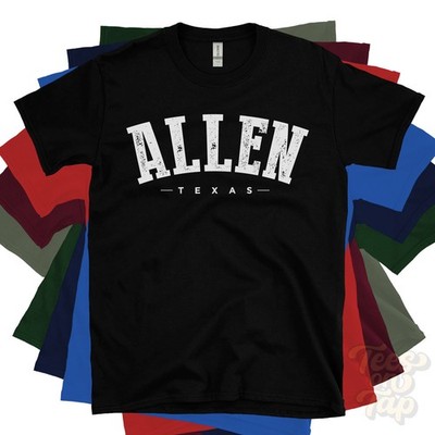 ALLEN TEXAS T-SHIRT Collin USA Retro Uni College Style Heimatstadt Geschenkidee