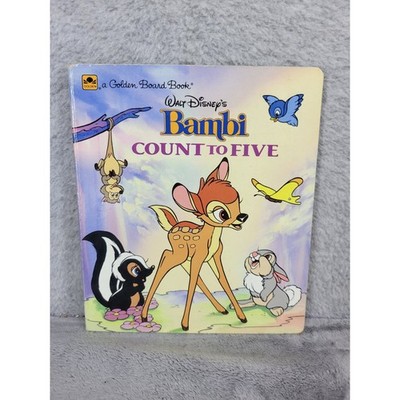 Walt Disney Bambi Count to Five Golden Board Book 1991