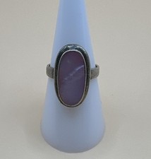 Vintage 925 Sterling Silver Pink Mother of Pearl Ring / Size 8