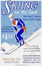 Skiing in the East Retro Travel Poster Decor Collectible Print