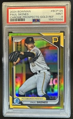 2024 Bowman Chrome Paul Skenes #BCP125 Gold Refractor /50 PSA 9 MINT Pirates RC