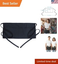 Adjustable Black Server Apron with 3 Pockets - Perfect for Busy Professionals