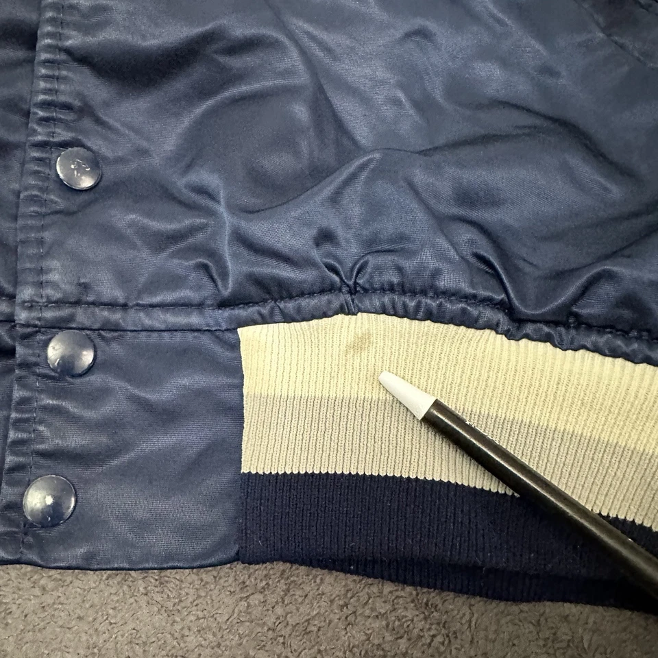 Chaqueta a Presión De Colección Años 90 Omni Washington Azul Satinado Para Hombre Talla XL Logotipo Spellout Foto 4 de 4