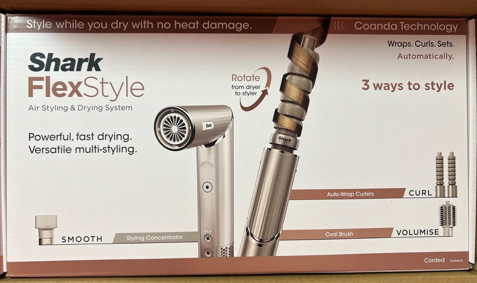 Shark FlexStyle HD426SLUK Air Styler & Hair Dryer for Straight & Wavy Hair Stone