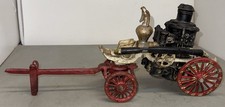 Vintage Large Cast Iron Horse Drawn Fire Engine Truck Pumper READ DESCRIPTION