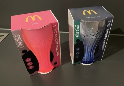 Coca Cola Mc Donald's Glas 2023 (2 Stück) Nachtblau + Pink