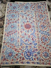 Uzbek Silk suzani handmade embroidery home decor 58"X83" 210x147cm D-10A