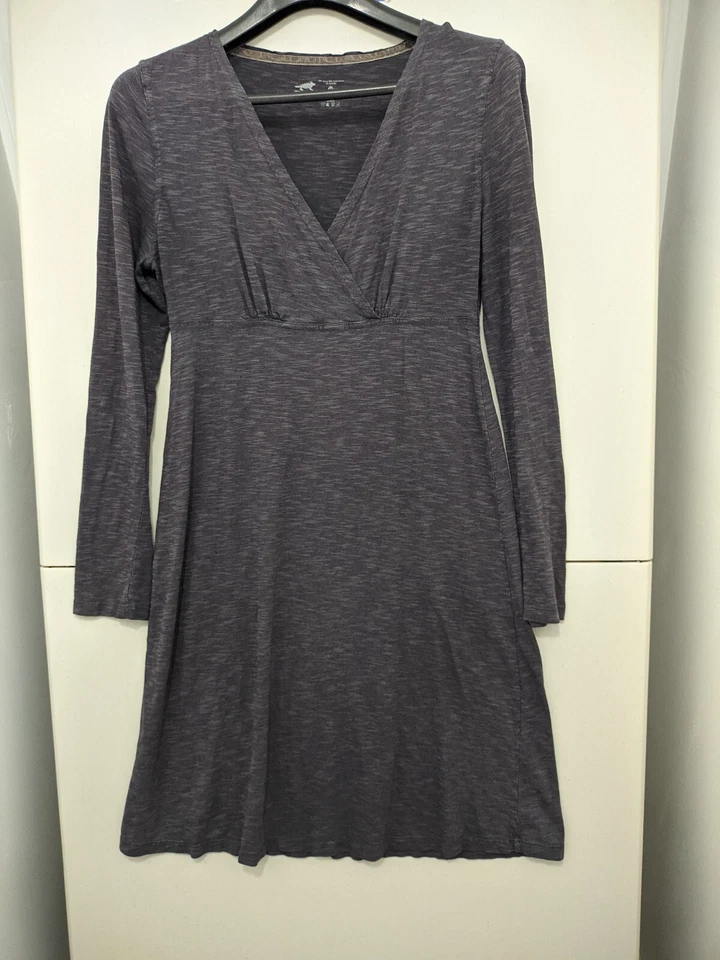 Vestido Horny Toad Feminino M Azul Manga Longa Pulôver Decote V Tencel Elástico Mesclado - Imagem 2 de 4