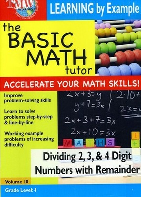 Basic Math Tutor Dividing 2,3, & 4 Digit Numbers With Remainder [New DVD] Alli