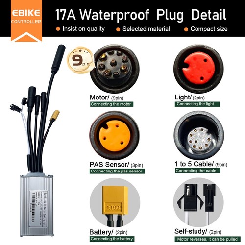 Ebike Sinewave 3 Mode 17A26A30A40A Controller +Color M5 Display 350W-2000W Motor - Picture 3 of 41