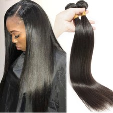 Soft Silky 4Bundles Weave Indian Real Virgin Human Hair Extensions Weft 8-30INCH