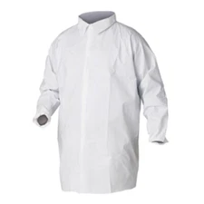 Kleenguard A40 Professional Lab Coat No Pockets - Medium 44442  (LOT/30) WHITE