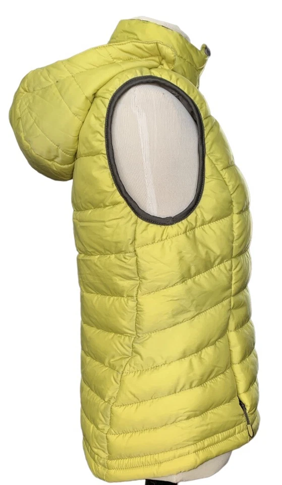 Chaleco Mandarina Mujer Pequeño Verde Lima Amarillo Puffer con Capucha Cremallera Completa con Bolsillos Foto 2 de 4