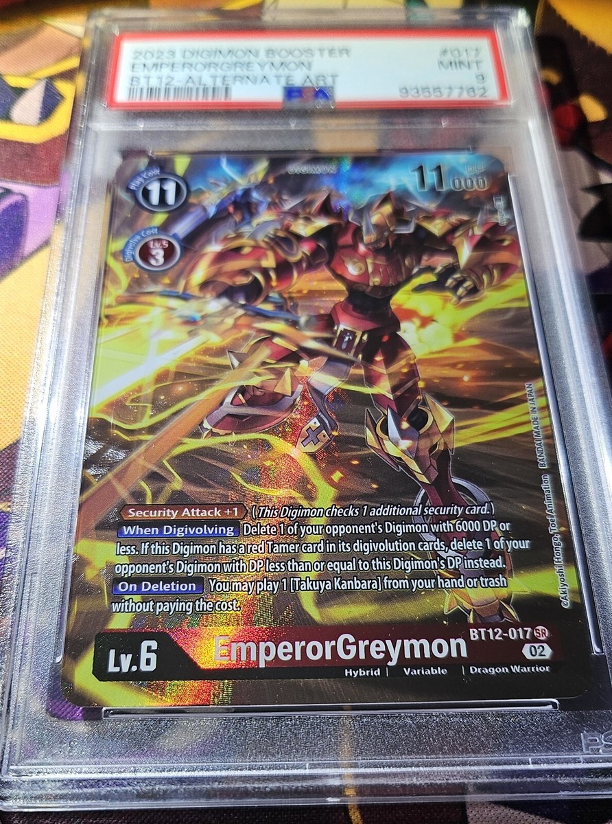 デジモンカード ライドラモン　SP9 PSA9 Digimon PSA 9 MINT - EmperorGreymon BT12-017 Across Time - SR