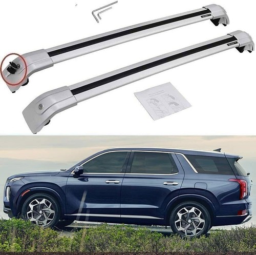 Barres De Toit Verrouillables Pour Hyundai Santa Fe 2024-2025 - Lot De 2, Noires - Neuf