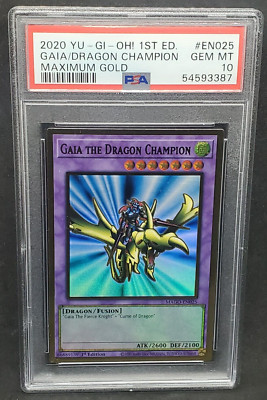 Yugioh PSA 10 GEM MINT Gaia the Dragon Champion MAGO-EN025 1st Ed